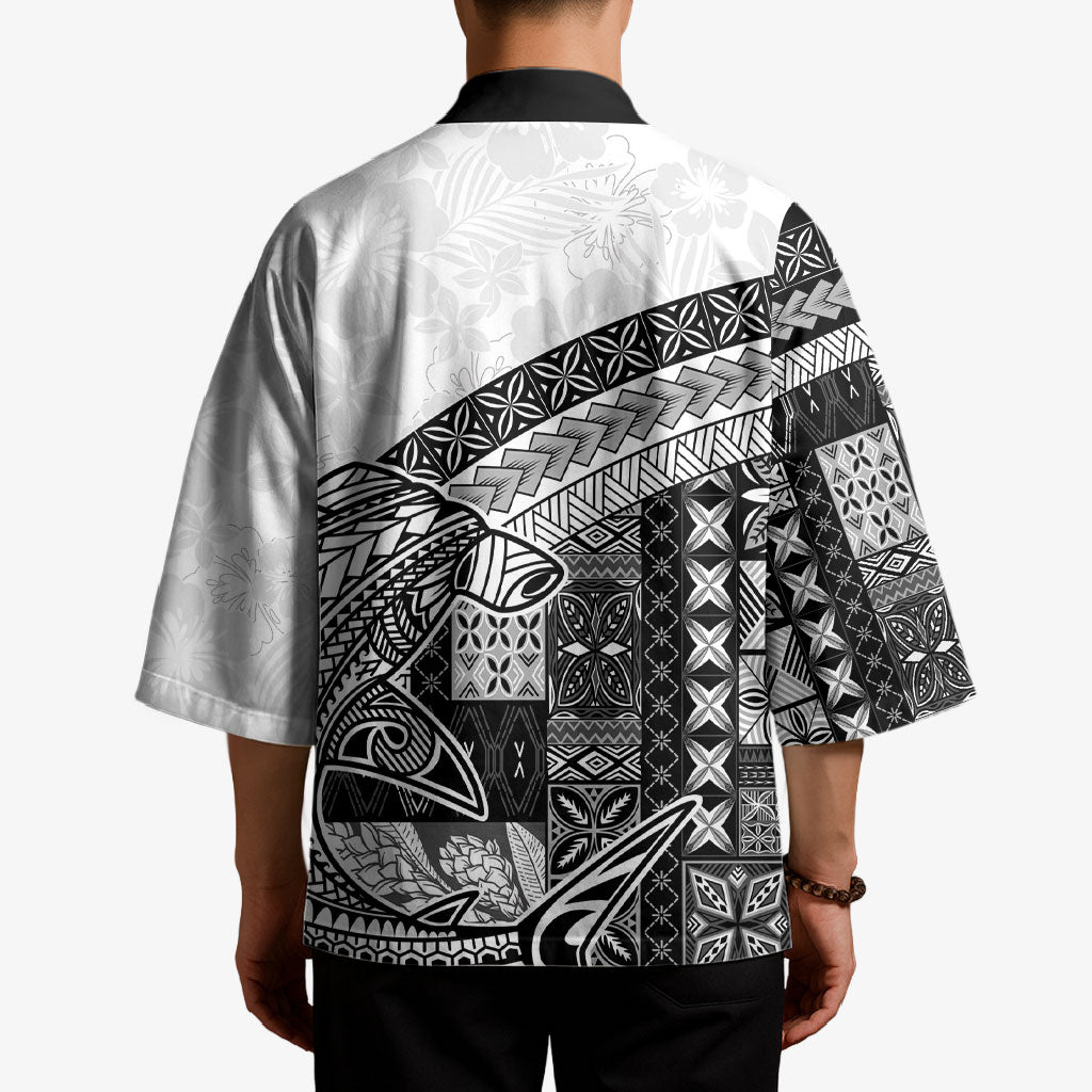 Samoa Mamanu Siapo Classic Black Kimono Tatau Malie