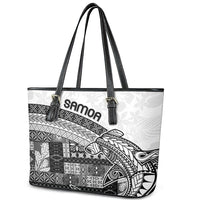 Samoa Mamanu Siapo Classic Black Leather Tote Bag Tatau Malie