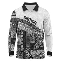 Samoa Mamanu Siapo Classic Black Long Sleeve Polo Shirt Tatau Malie