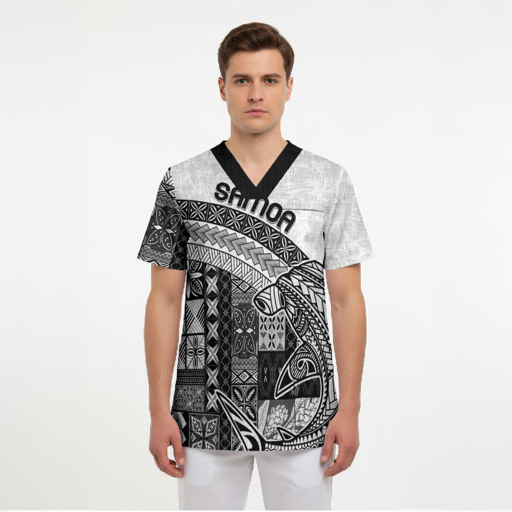Samoa Mamanu Siapo Classic Black Scrub Top Tatau Malie