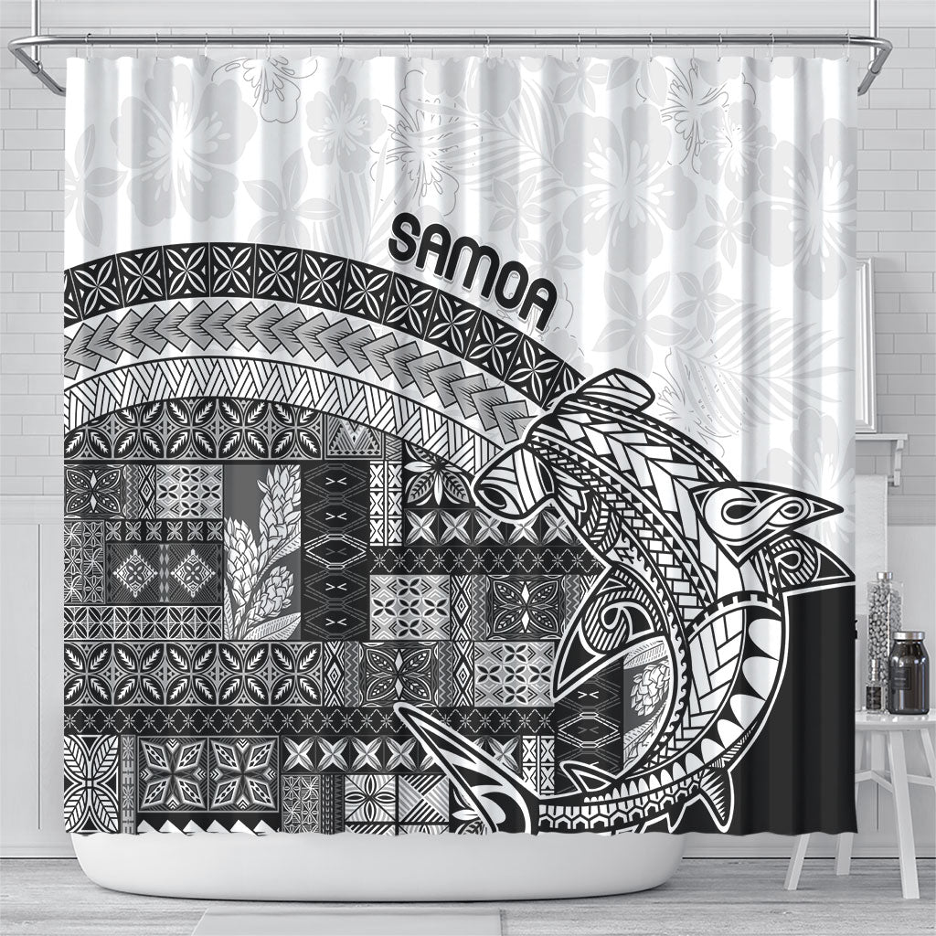 Samoa Mamanu Siapo Classic Black Shower Curtain Tatau Malie