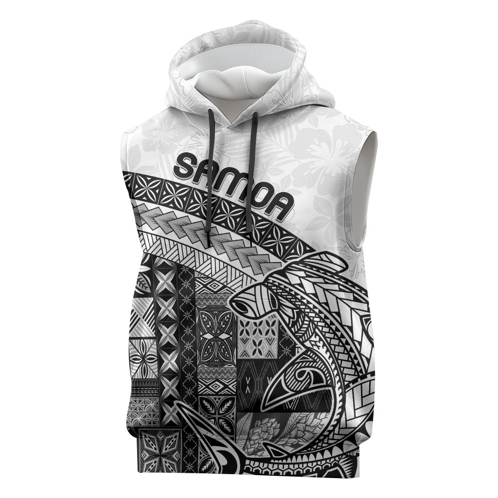 Samoa Mamanu Siapo Classic Black Sleeveless Hoodie Tatau Malie LT7 Black - Polynesian Pride