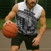 Samoa Mamanu Siapo Classic Black Sleeveless Zip Hoodie Tatau Malie