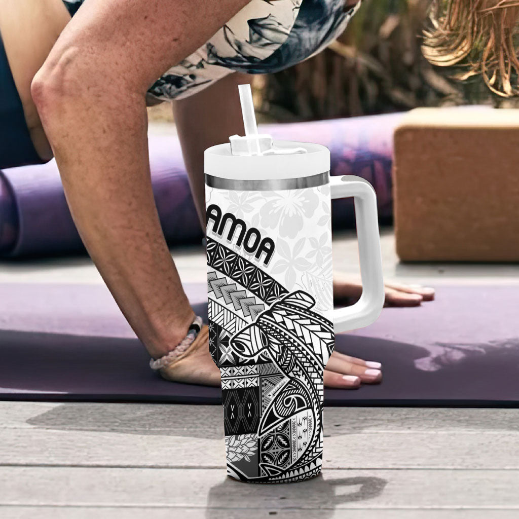 Samoa Mamanu Siapo Classic Black Tumbler With Handle Tatau Malie