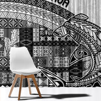 Samoa Mamanu Siapo Classic Black Window Curtain Tatau Malie