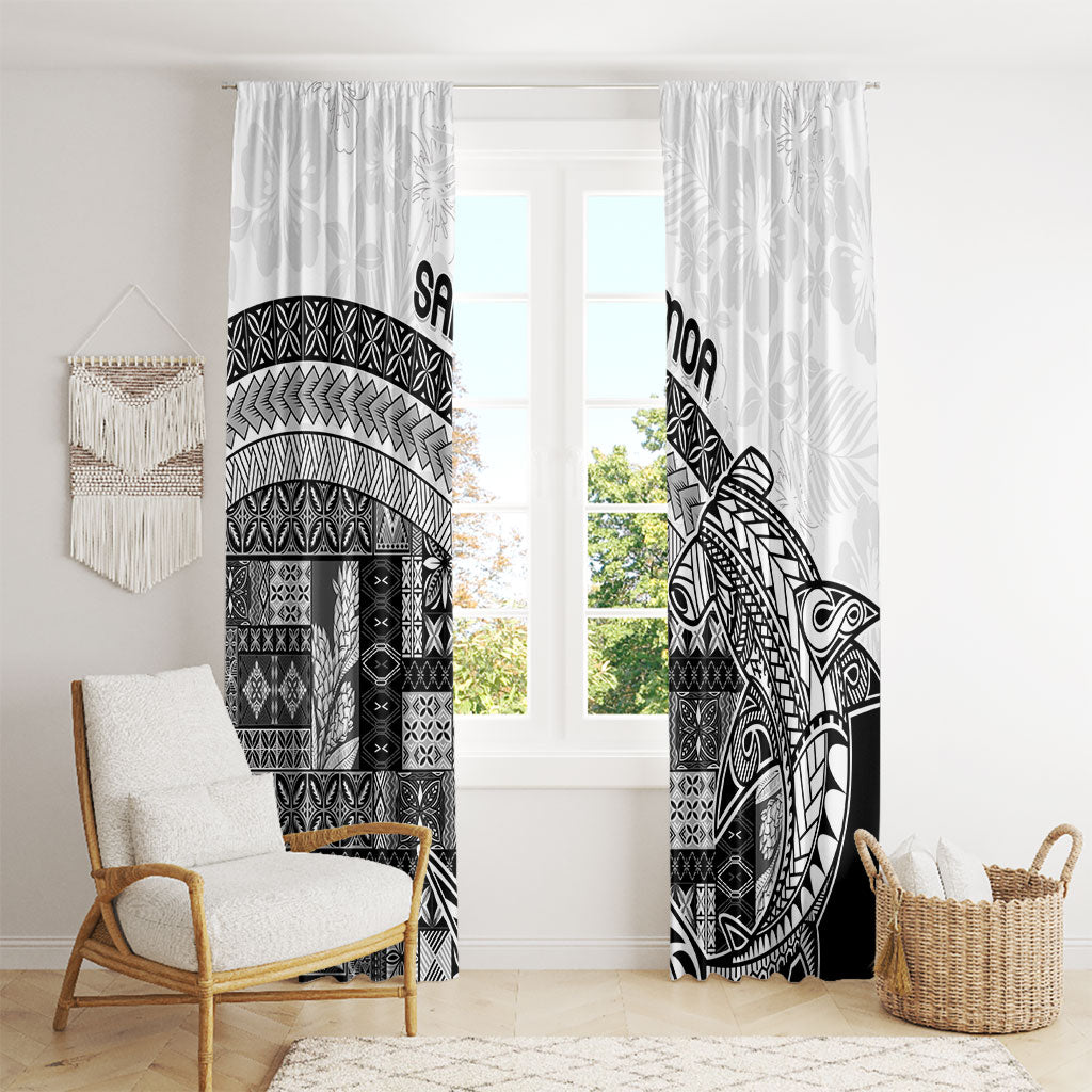 Samoa Mamanu Siapo Classic Black Window Curtain Tatau Malie