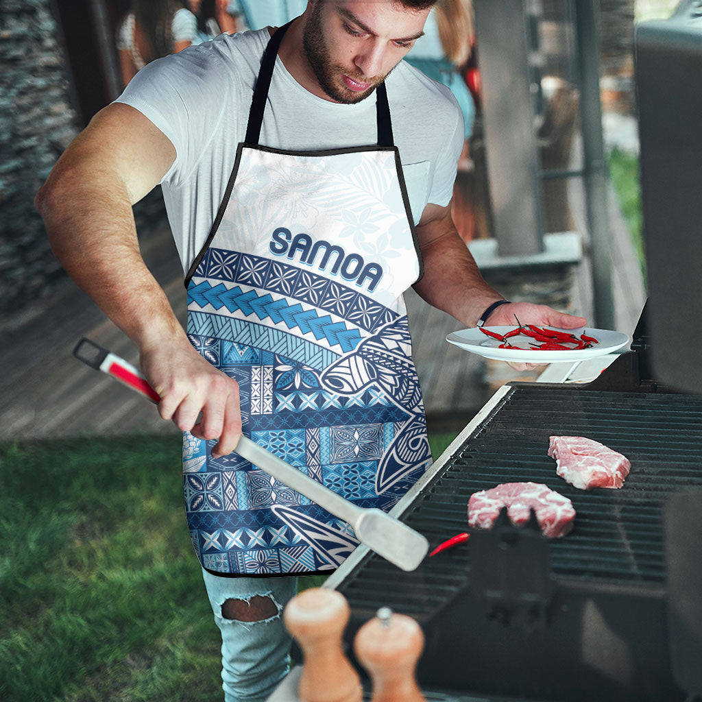 Samoa Mamanu Siapo Royal Blue Apron Tatau Malie