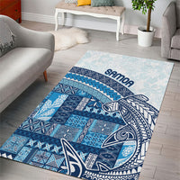 Samoa Mamanu Siapo Royal Blue Area Rug Tatau Malie