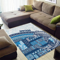 Samoa Mamanu Siapo Royal Blue Area Rug Tatau Malie