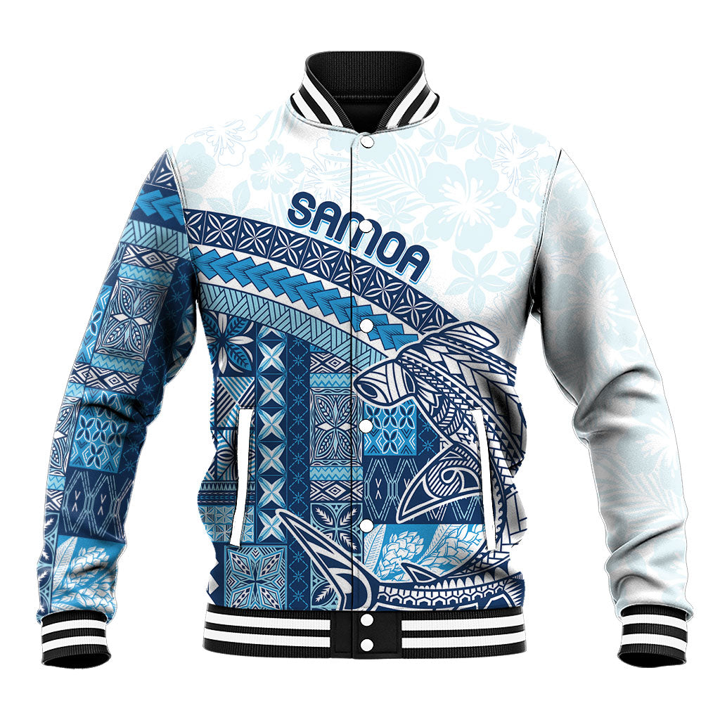 Samoa Mamanu Siapo Royal Blue Baseball Jacket Tatau Malie