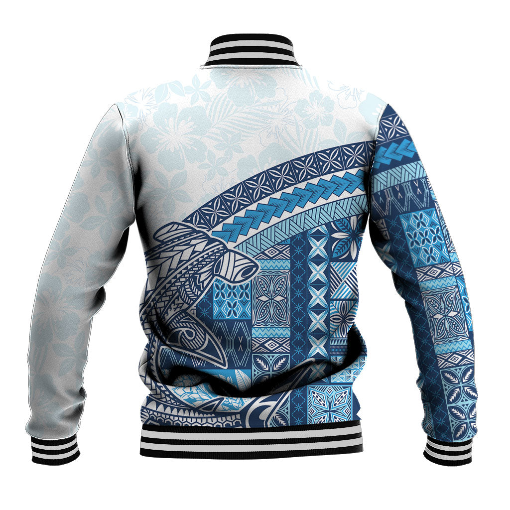 Samoa Mamanu Siapo Royal Blue Baseball Jacket Tatau Malie