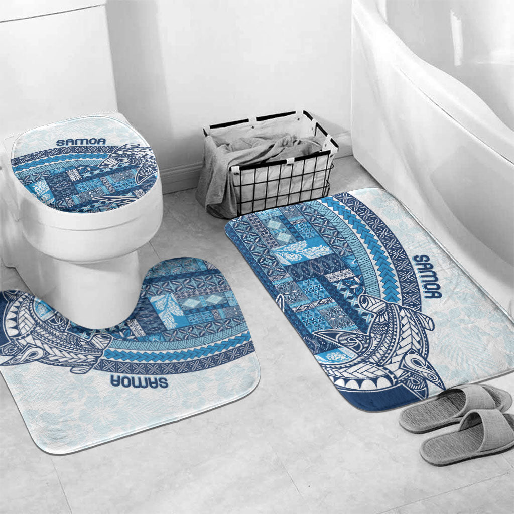 Samoa Mamanu Siapo Royal Blue Bathroom Set Tatau Malie