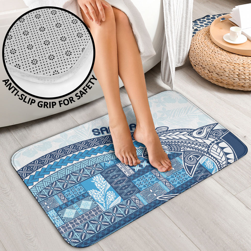 Samoa Mamanu Siapo Royal Blue Bathroom Set Tatau Malie