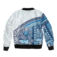 Samoa Mamanu Siapo Royal Blue Bomber Jacket Tatau Malie