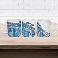 Samoa Mamanu Siapo Royal Blue Ceramic Mug Tatau Malie