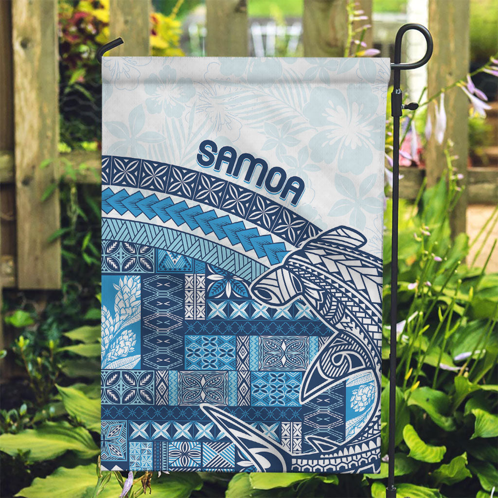 Samoa Mamanu Siapo Royal Blue Garden Flag Tatau Malie