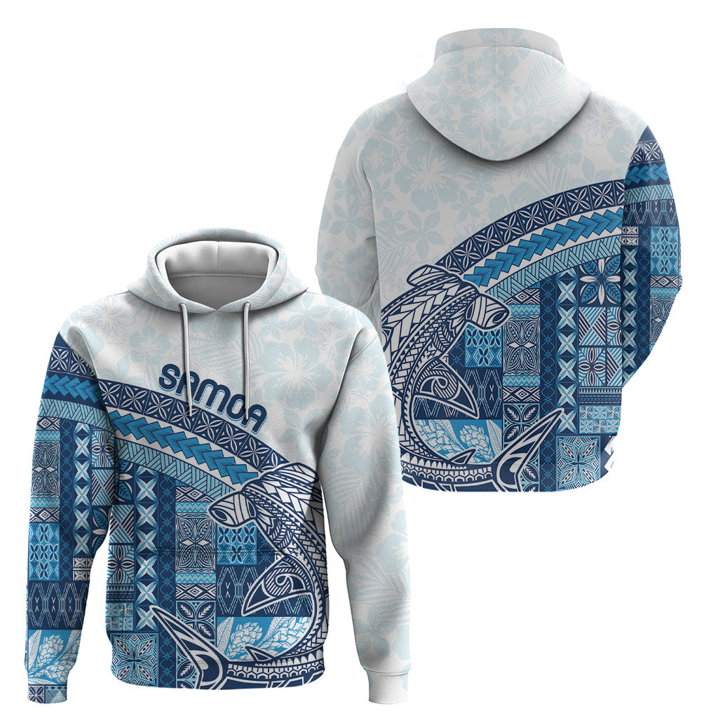 Samoa Mamanu Siapo Royal Blue Hoodie Tatau Malie