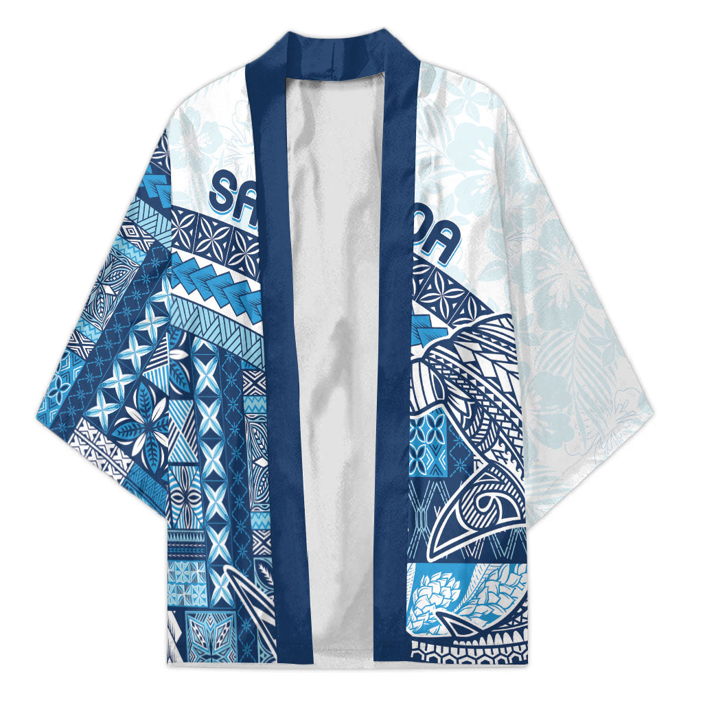 Samoa Mamanu Siapo Royal Blue Kimono Tatau Malie LT7 Unisex Royal Blue - Polynesian Pride