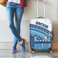Samoa Mamanu Siapo Royal Blue Luggage Cover Tatau Malie