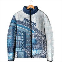Samoa Mamanu Siapo Royal Blue Padded Jacket Tatau Malie