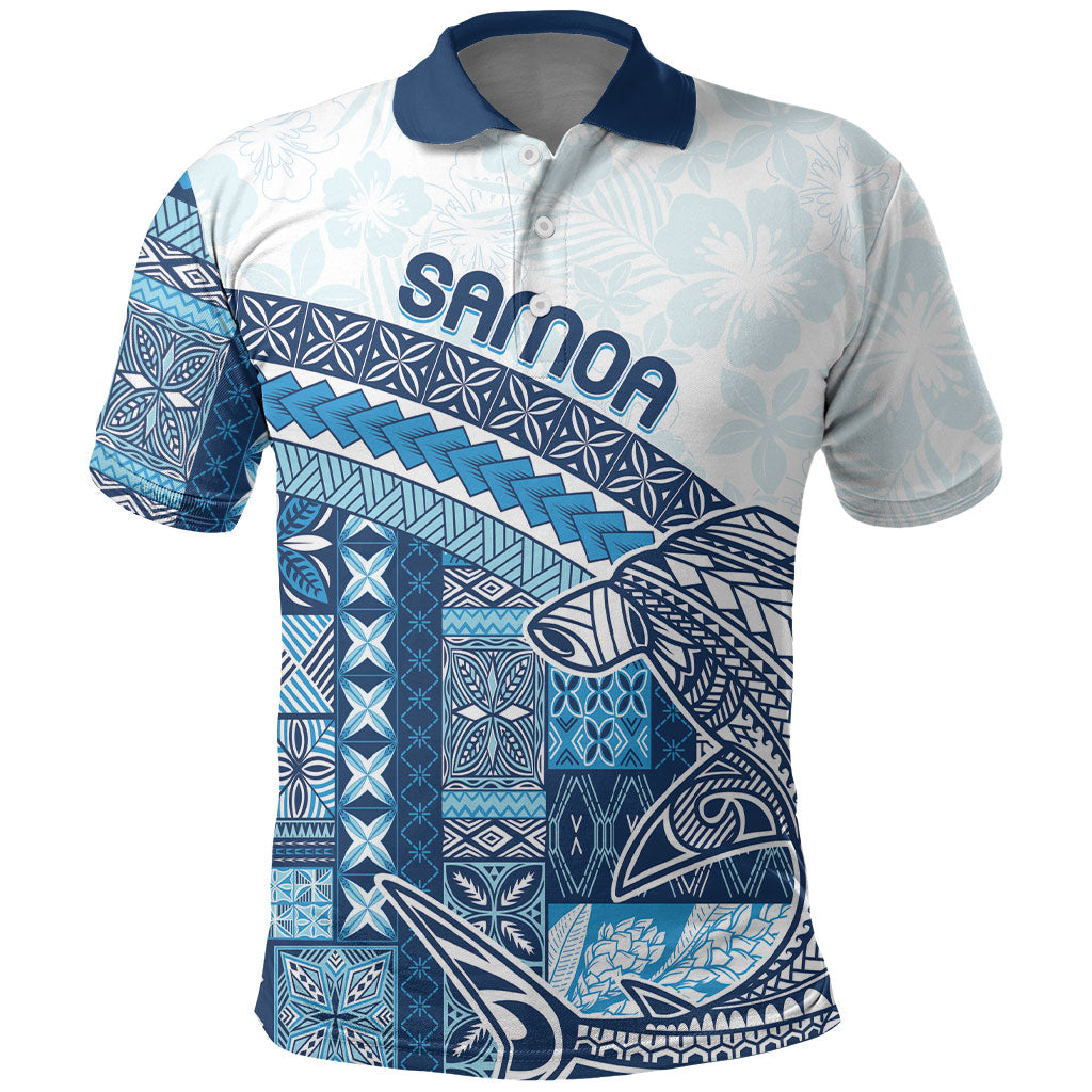 Samoa Mamanu Siapo Royal Blue Polo Shirt Tatau Malie