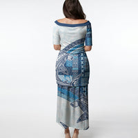 Samoa Mamanu Siapo Royal Blue Puletasi Tatau Malie