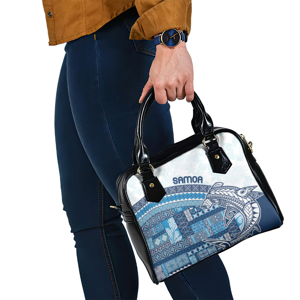 Samoa Mamanu Siapo Royal Blue Shoulder Handbag Tatau Malie