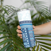 Samoa Mamanu Siapo Royal Blue Skinny Tumbler Tatau Malie