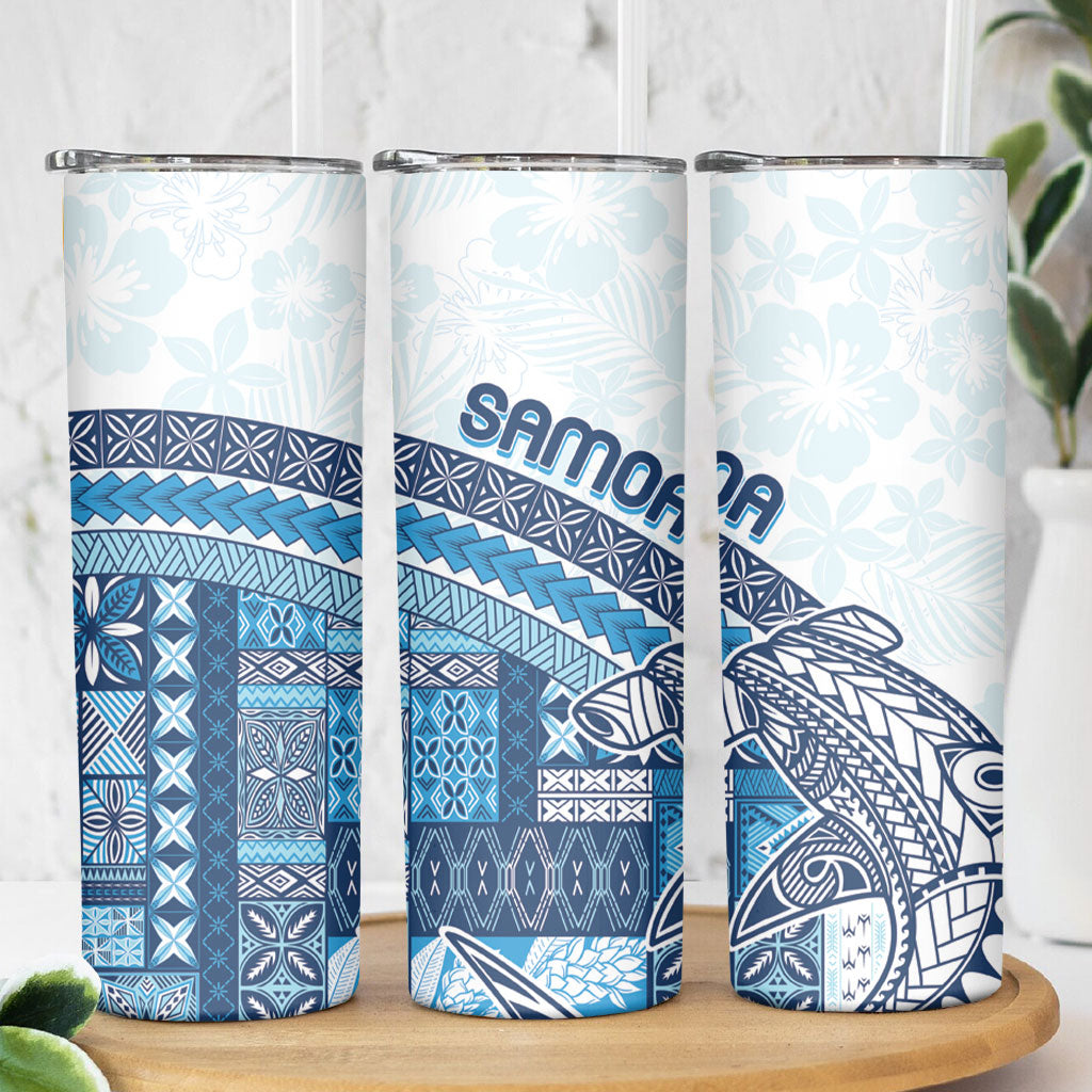 Samoa Mamanu Siapo Royal Blue Skinny Tumbler Tatau Malie