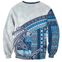 Samoa Mamanu Siapo Royal Blue Sweatshirt Tatau Malie