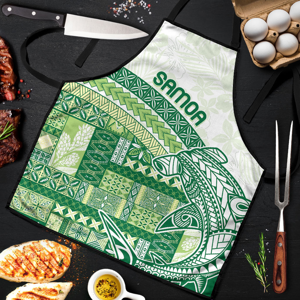 Samoa Mamanu Siapo Forest Green Apron Tatau Malie