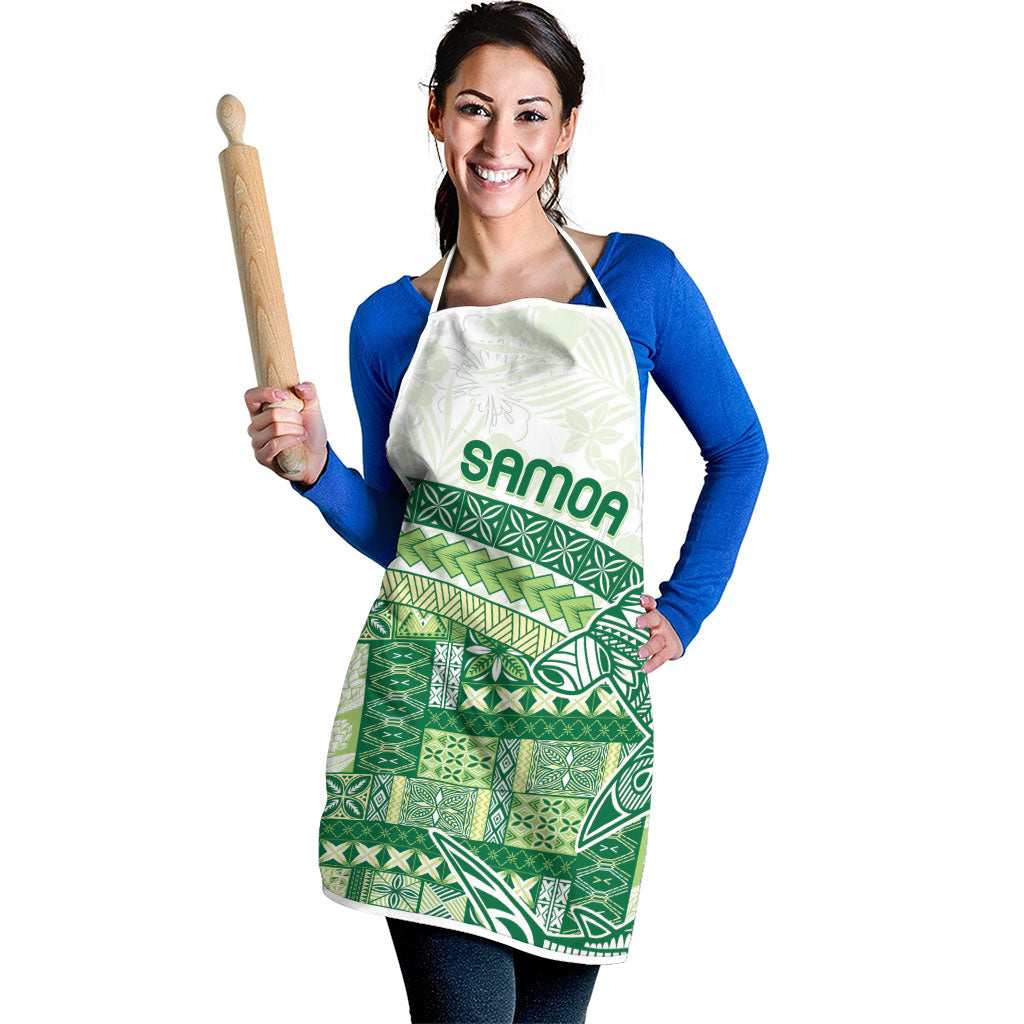 Samoa Mamanu Siapo Forest Green Apron Tatau Malie