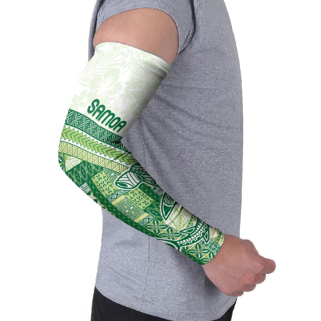 Samoa Mamanu Siapo Forest Green Arm Sleeves Tatau Malie