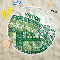 Samoa Mamanu Siapo Forest Green Beach Blanket Tatau Malie