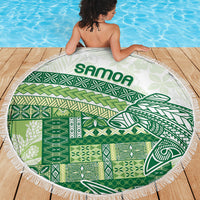 Samoa Mamanu Siapo Forest Green Beach Blanket Tatau Malie