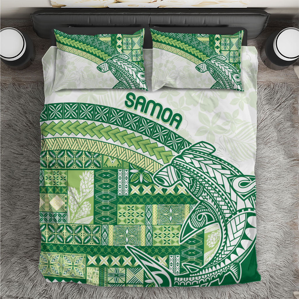 Samoa Mamanu Siapo Forest Green Bedding Set Tatau Malie LT7 Forest Green - Polynesian Pride