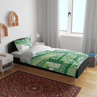 Samoa Mamanu Siapo Forest Green Bedding Set Tatau Malie