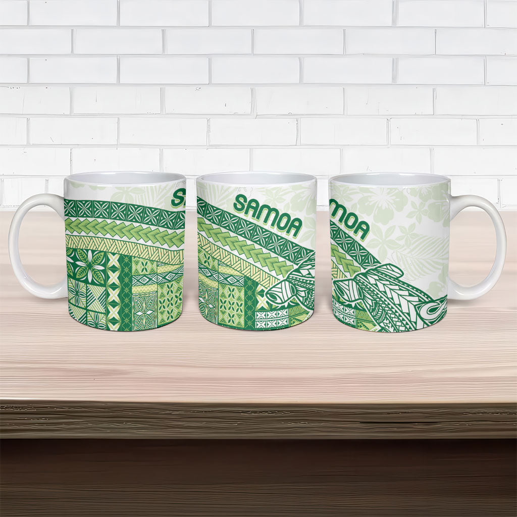 Samoa Mamanu Siapo Forest Green Ceramic Mug Tatau Malie