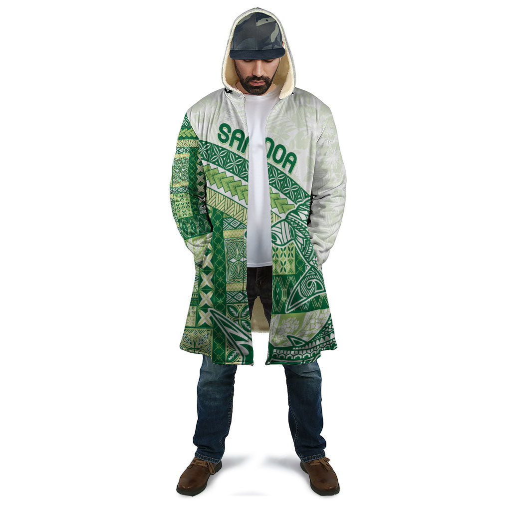 Samoa Mamanu Siapo Forest Green Cloak Tatau Malie
