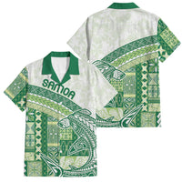 Samoa Mamanu Siapo Forest Green Family Matching Puletasi and Hawaiian Shirt Tatau Malie