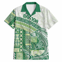 Samoa Mamanu Siapo Forest Green Hawaiian Shirt Tatau Malie