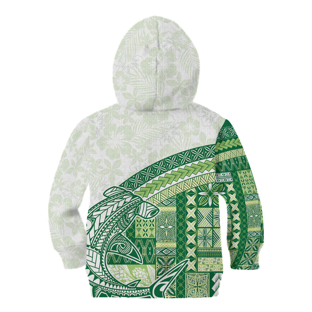 Samoa Mamanu Siapo Forest Green Kid Hoodie Tatau Malie
