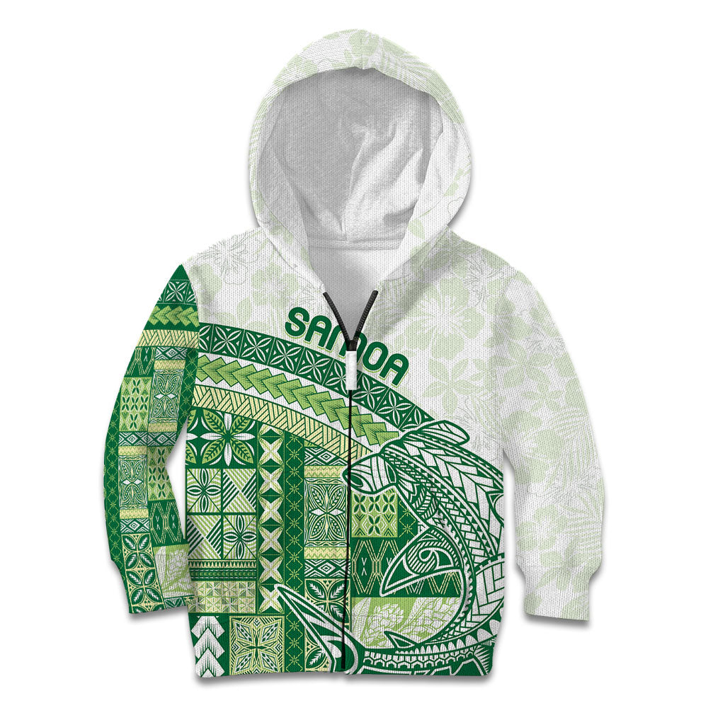 Samoa Mamanu Siapo Forest Green Kid Hoodie Tatau Malie