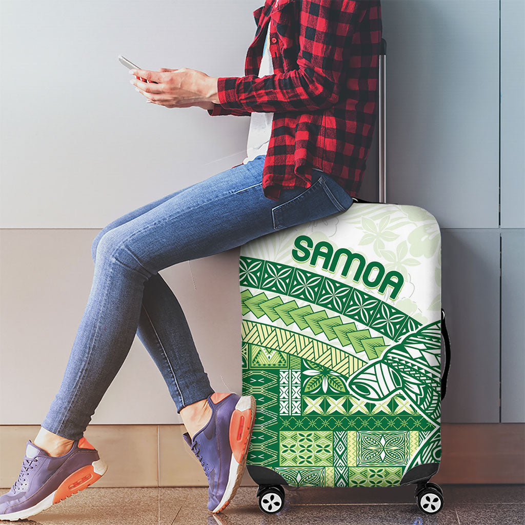 Samoa Mamanu Siapo Forest Green Luggage Cover Tatau Malie