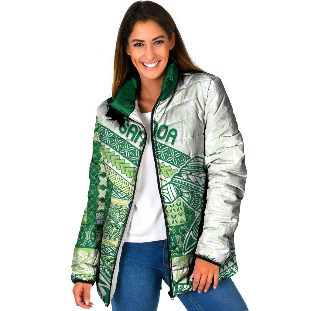 Samoa Mamanu Siapo Forest Green Padded Jacket Tatau Malie