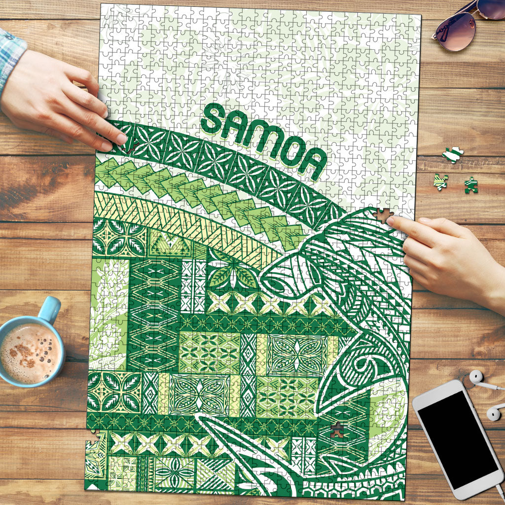 Samoa Mamanu Siapo Forest Green Puzzle Tatau Malie