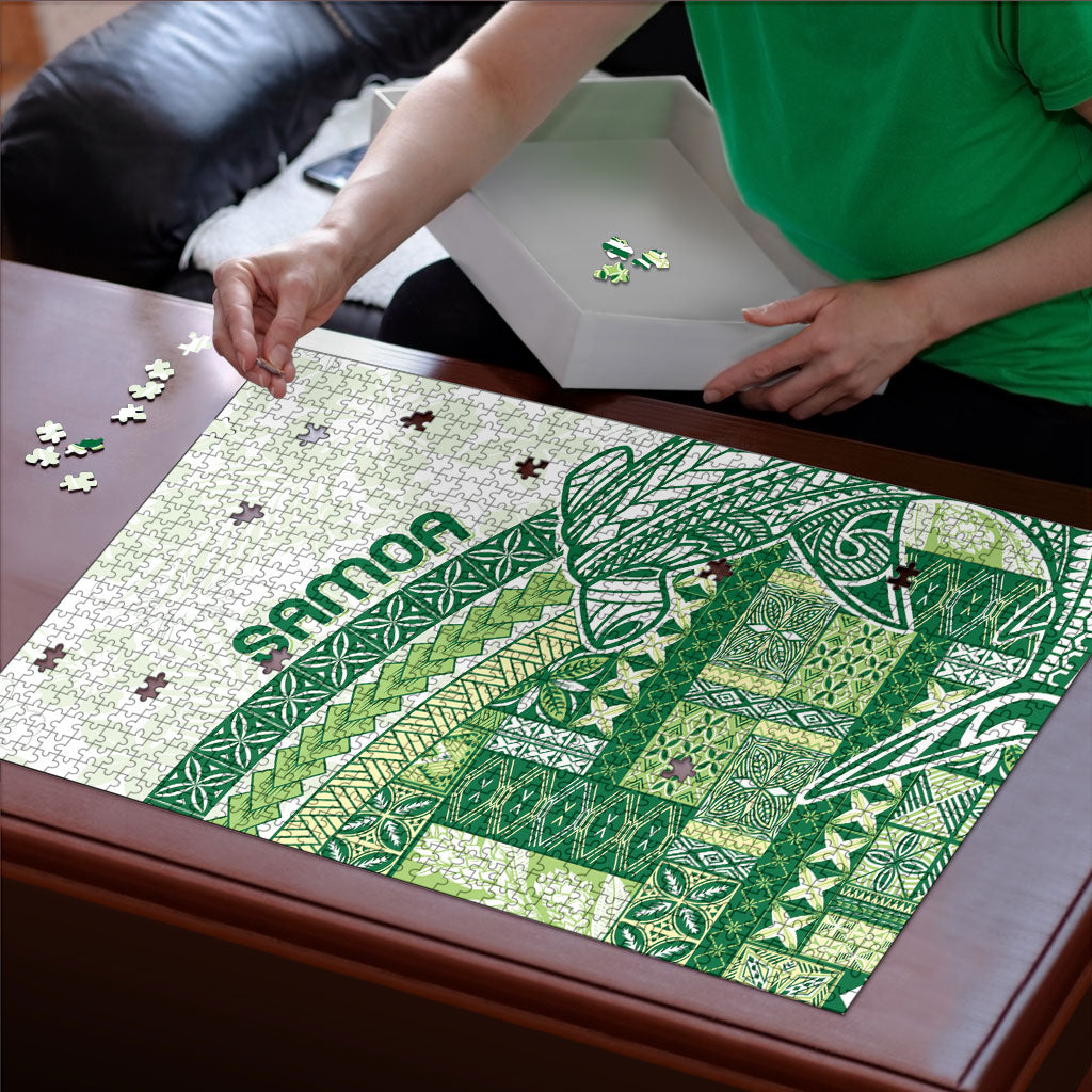 Samoa Mamanu Siapo Forest Green Puzzle Tatau Malie