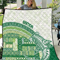 Samoa Mamanu Siapo Forest Green Quilt Tatau Malie