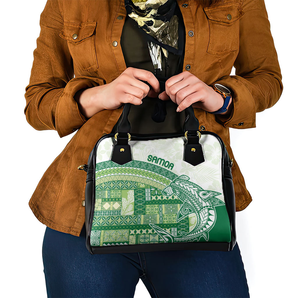 Samoa Mamanu Siapo Forest Green Shoulder Handbag Tatau Malie