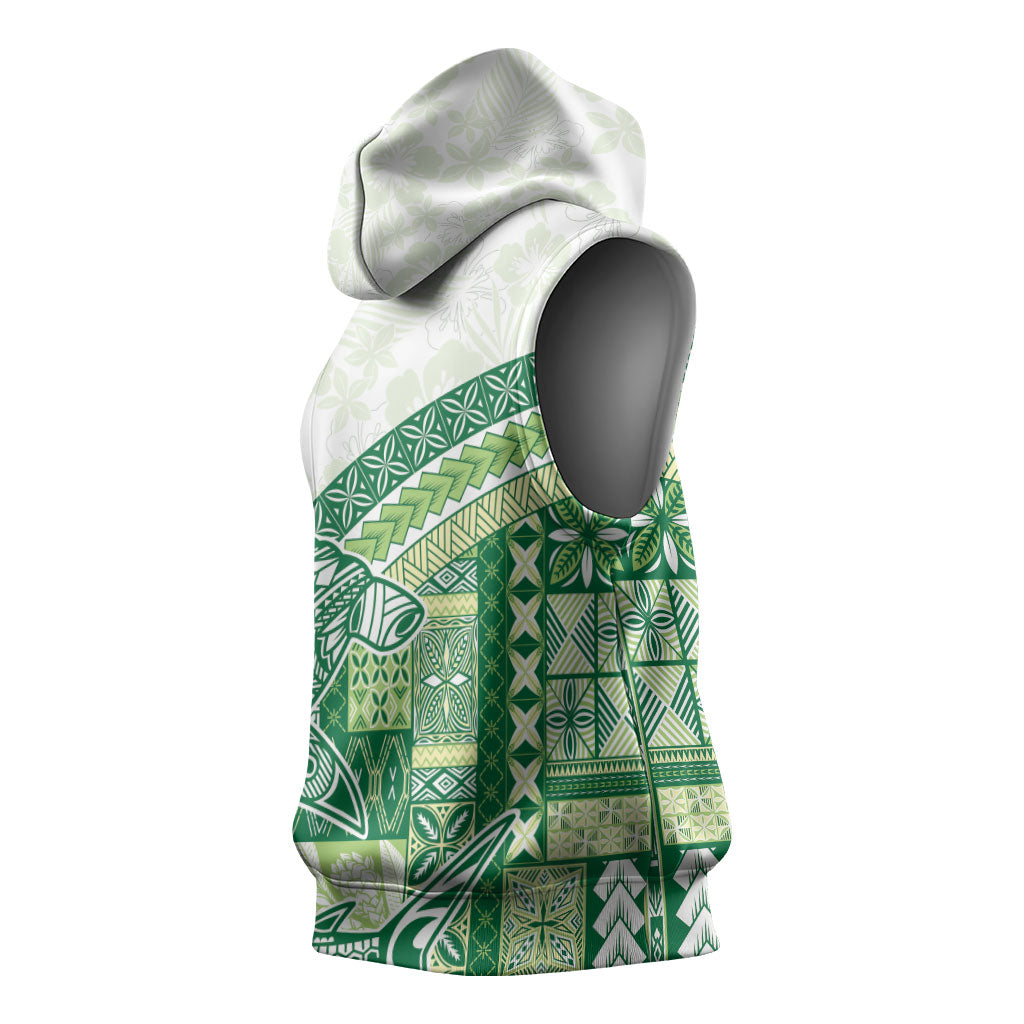 Samoa Mamanu Siapo Forest Green Sleeveless Hoodie Tatau Malie